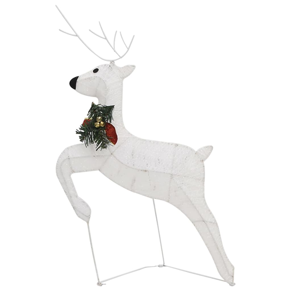 Коледна украса елен и шейна, 60 LED, за открито, бяло