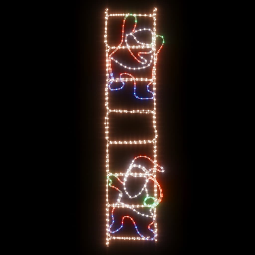 Сгъваема фигура Дядо Коледа върху стълба с 552 LED 50x200 см