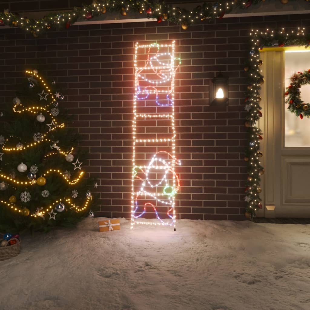 Сгъваема фигура Дядо Коледа върху стълба с 552 LED 50x200 см