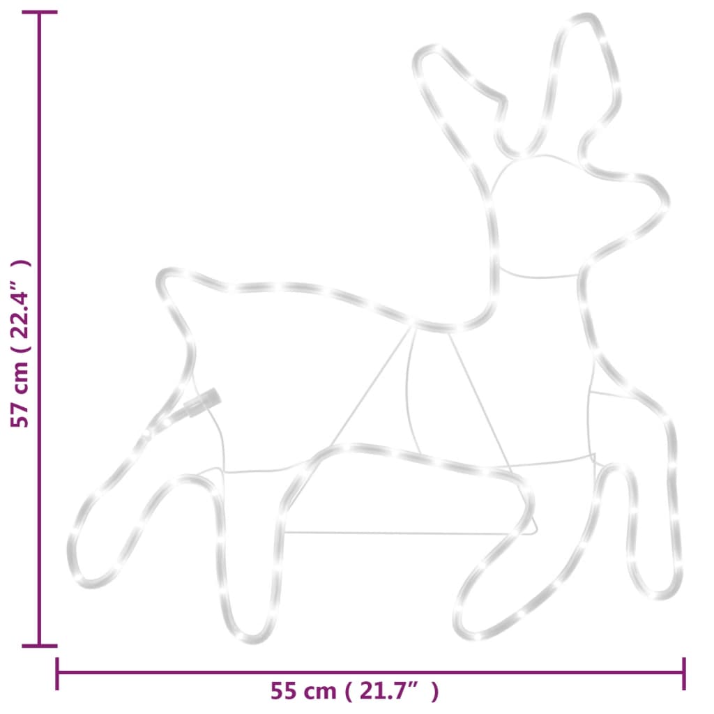 Коледна фигура елен със 72 светодиода, топло бяло, 57x55x4,5 см