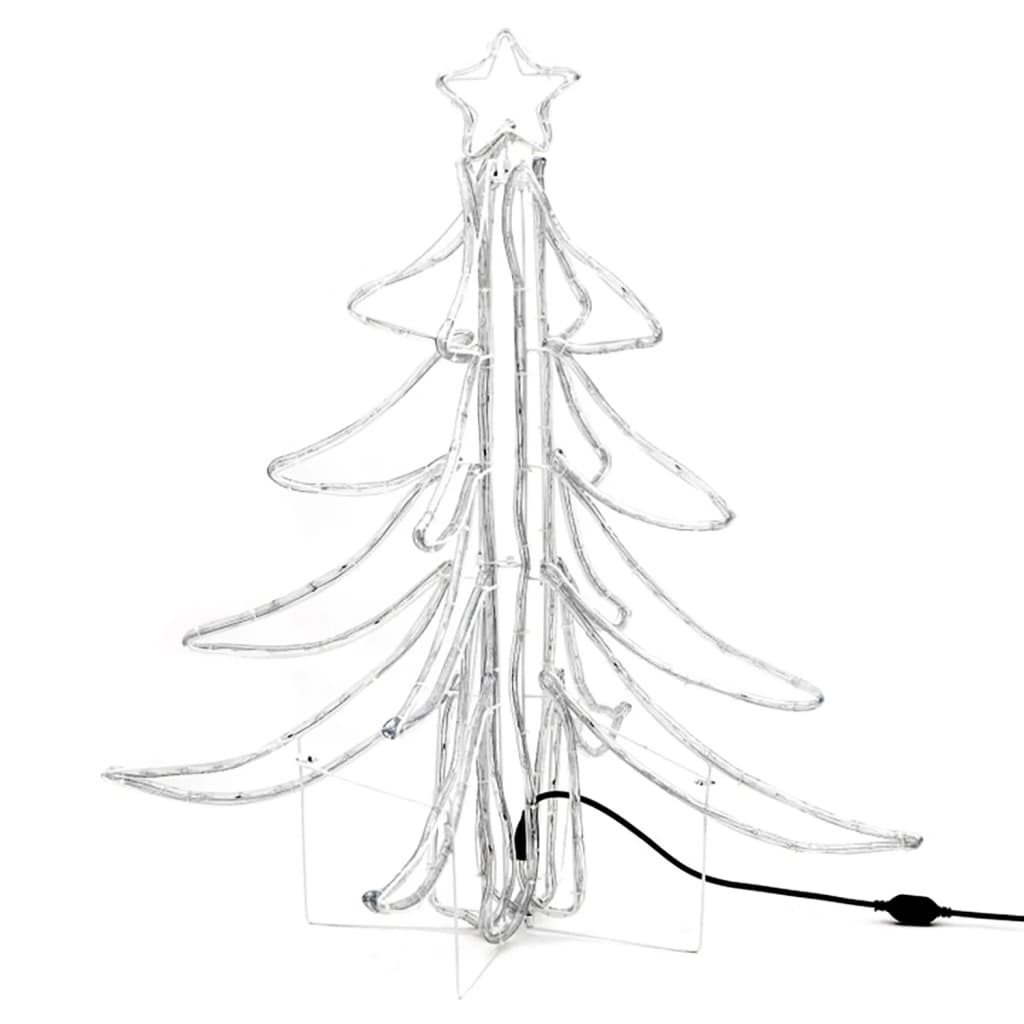 LED сгъваема фигура коледно дърво, топло бяло, 87x87x93 см