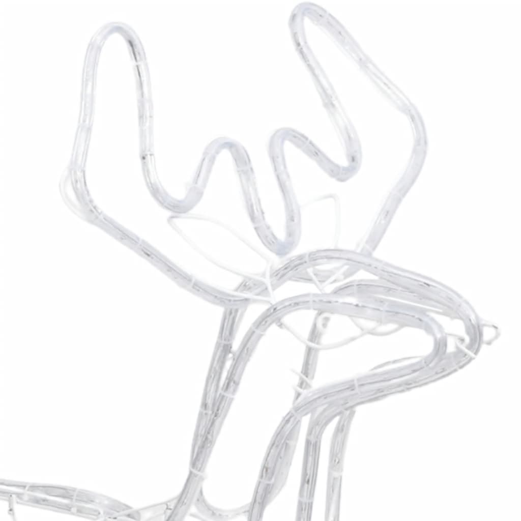 Коледна фигура елен с движеща се глава топло бяло 76x42x87 см