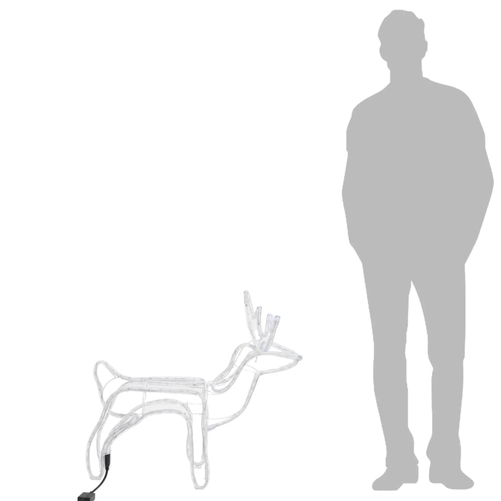 Коледна фигура северен елен, студено бяло, 60x30x60 см