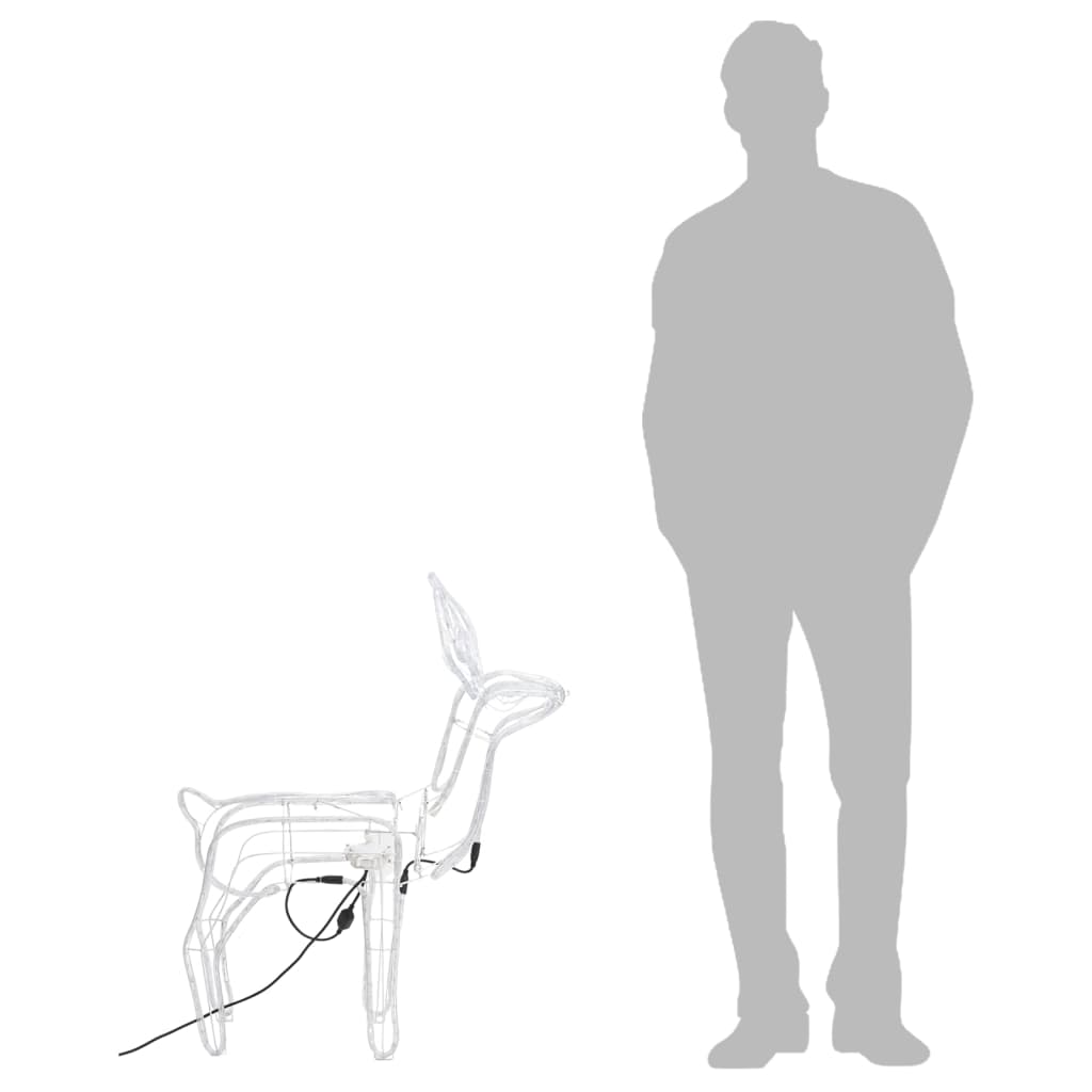 Коледна фигура елен с движеща се глава студено бяло 76x42x87 см