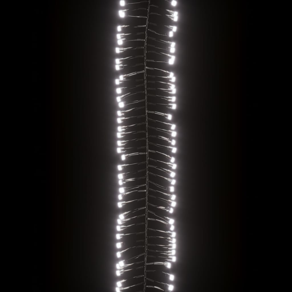 LED клъстърен стринг с 400 LED студено бяло 7,4 м PVC