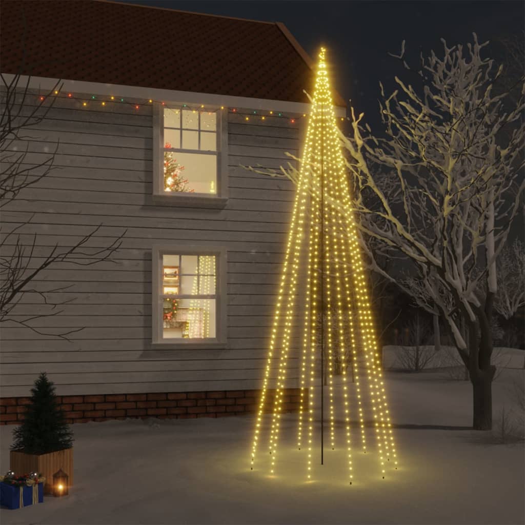 Коледна елха с шип, топло бяло, 732 LED, 500 см