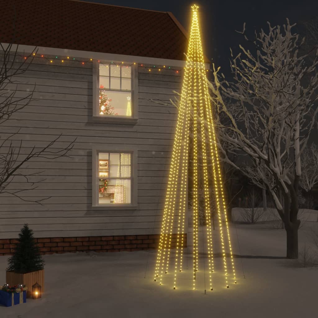 Коледна елха с шип, топло бяло, 1134 LED, 800 см