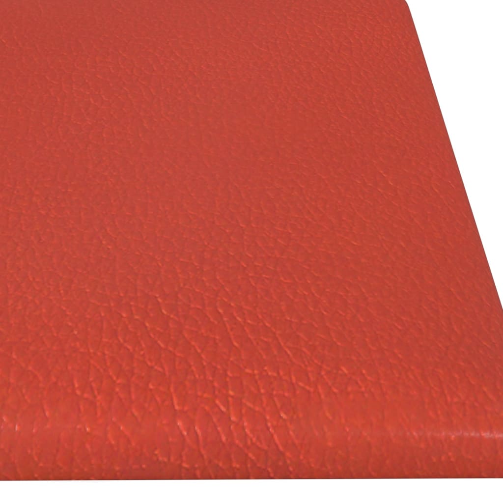 Стенни панели 12 бр червени 60x15 см изкуствена кожа 1,08 кв.м.