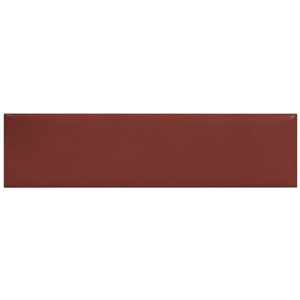 Стенни панели 12 бр виненочервени 60x15 см изкуствена кожа