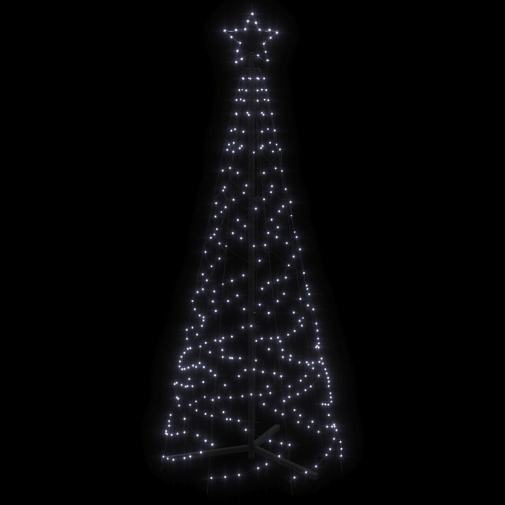 Коледна елха конус, студено бяло, 200 LED, 70x180 см