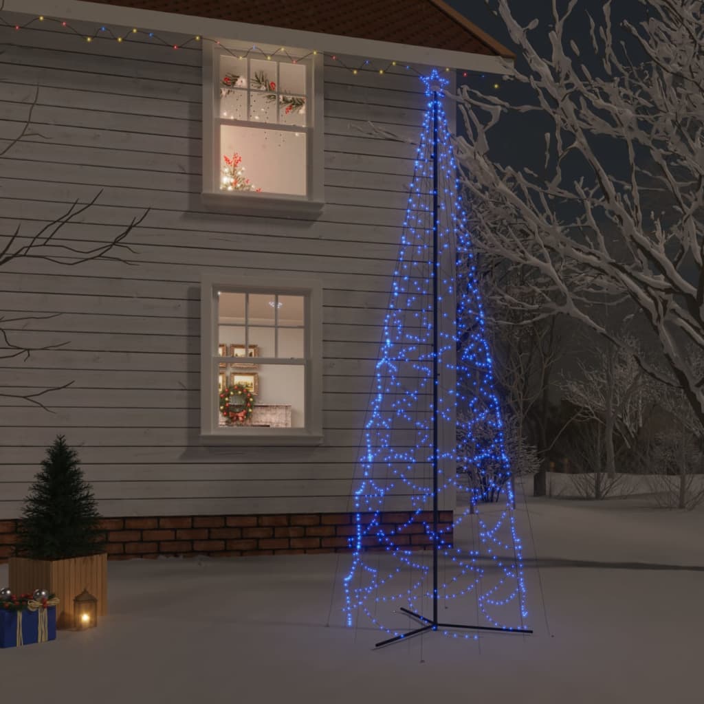 Коледна елха конус, синя, 1400 LED, 160x500 см