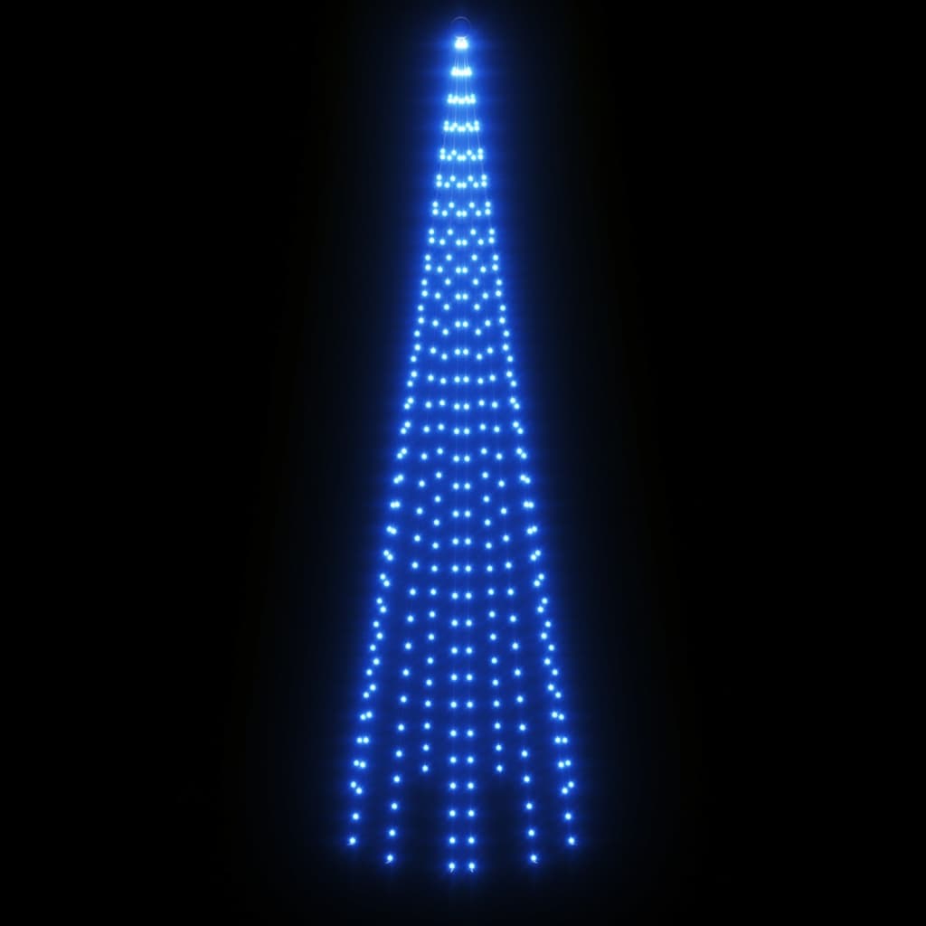Коледна елха на флагщок, синьо, 310 LED, 300 см