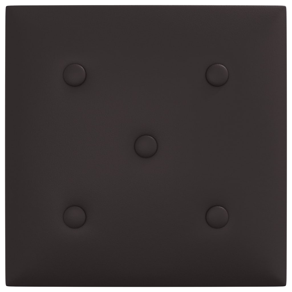 Стенни панели, 12 бр, черни, 30x30 см, изкуствена кожа, 1,08 кв.м.