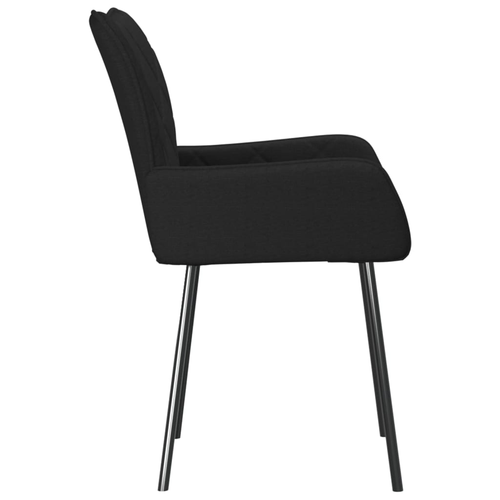 Трапезни столове, 2 бр, черни, текстил