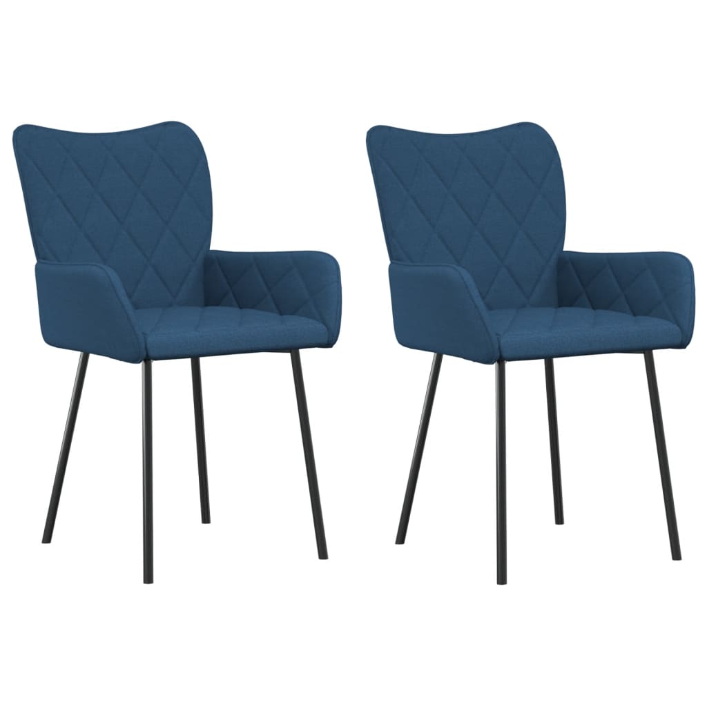 Трапезни столове, 2 бр, сини, текстил