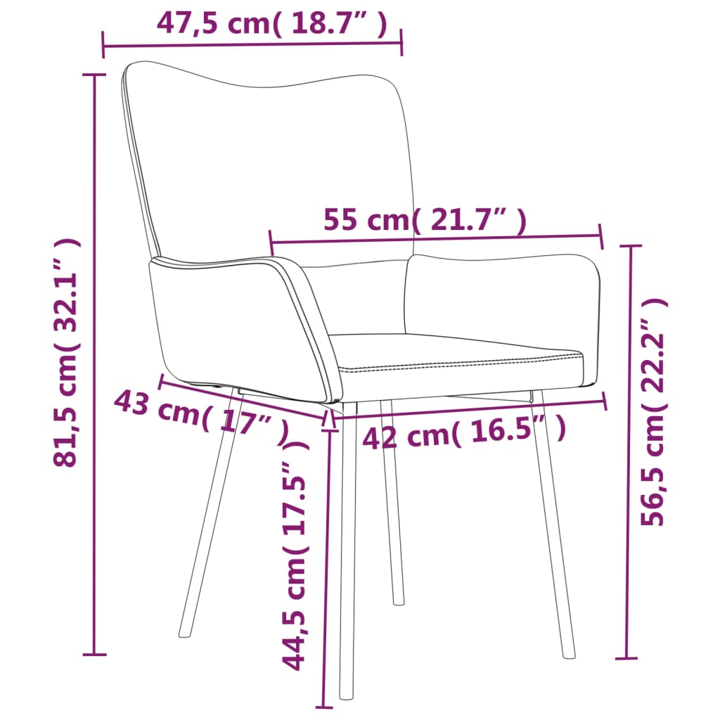 Трапезни столове, 2 бр, тъмносиви, кадифе