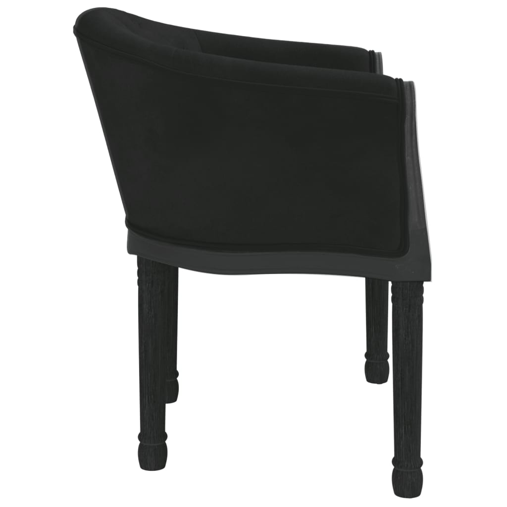 Трапезен стол, черен, кадифе