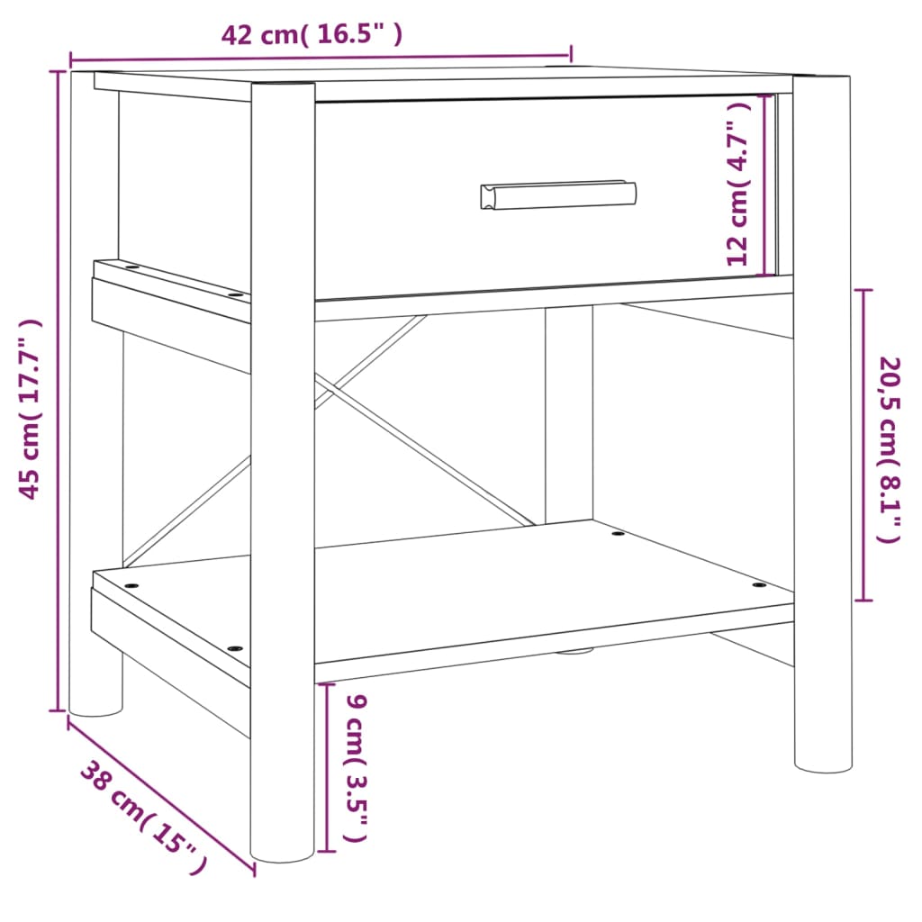 Нощни шкафчета, 2 бр, бели, 42x38x45 см, инженерно дърво