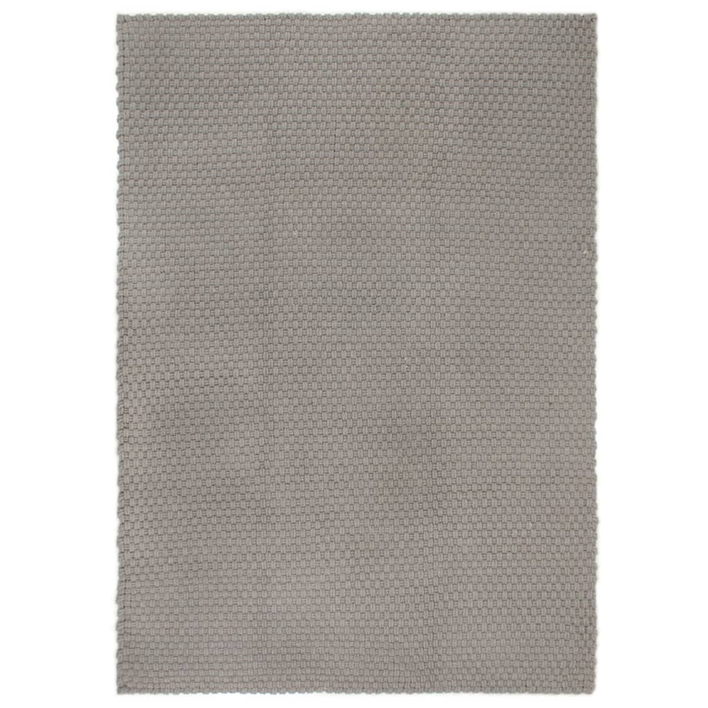 Килим правоъгълен сив 160x230 см памук