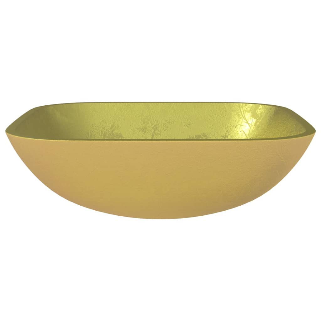 Стъклена мивка 42x42x14 см злато