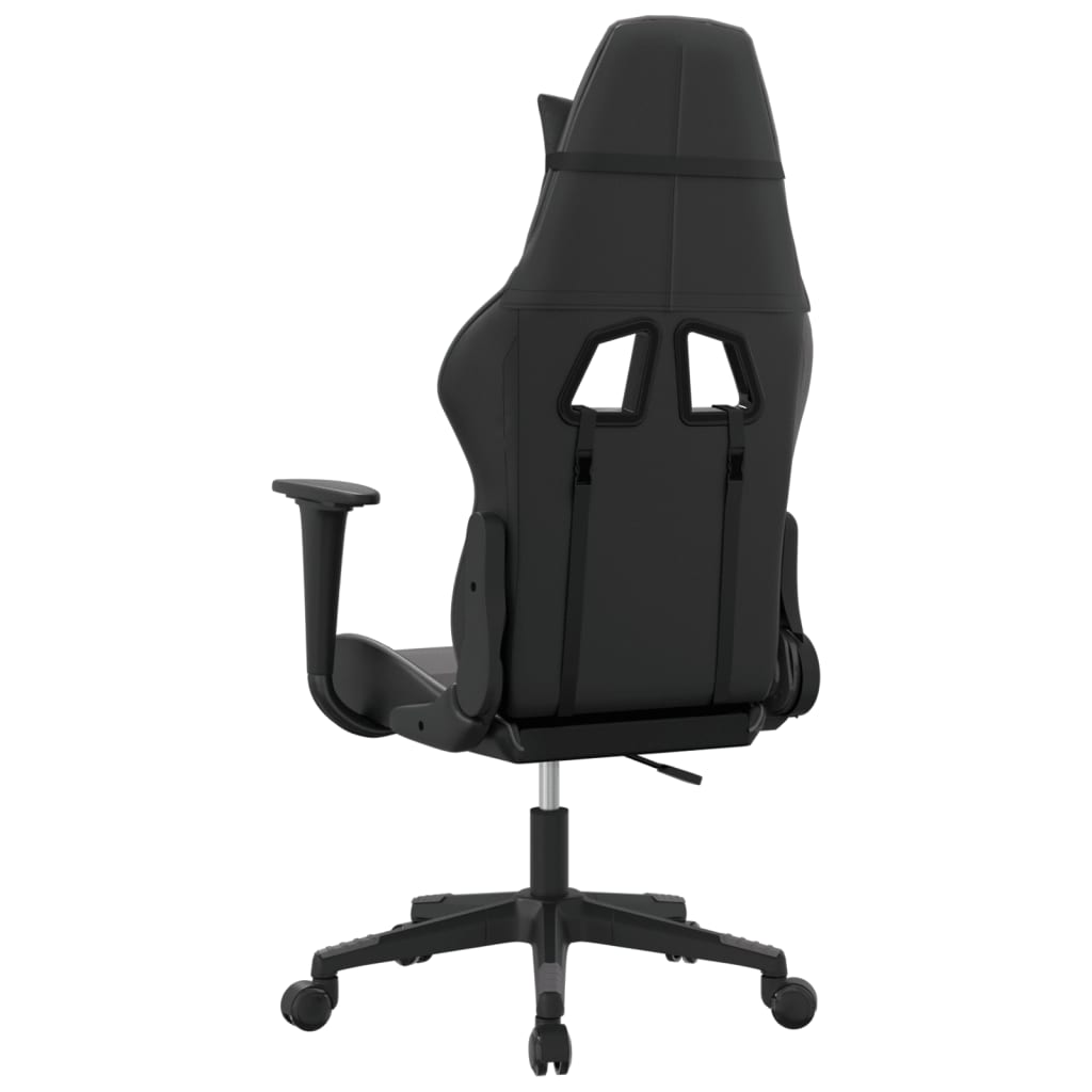 Масажен гейминг стол, черно и сиво, изкуствена кожа