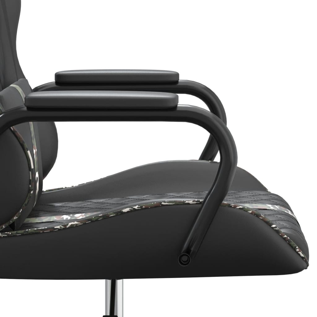 Масажен гейминг стол, камуфлаж и черно, изкуствена кожа