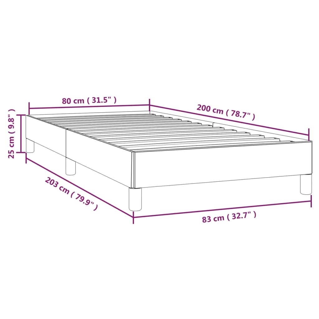 Рамка за легло, тъмносиня, 80x200 см, кадифе