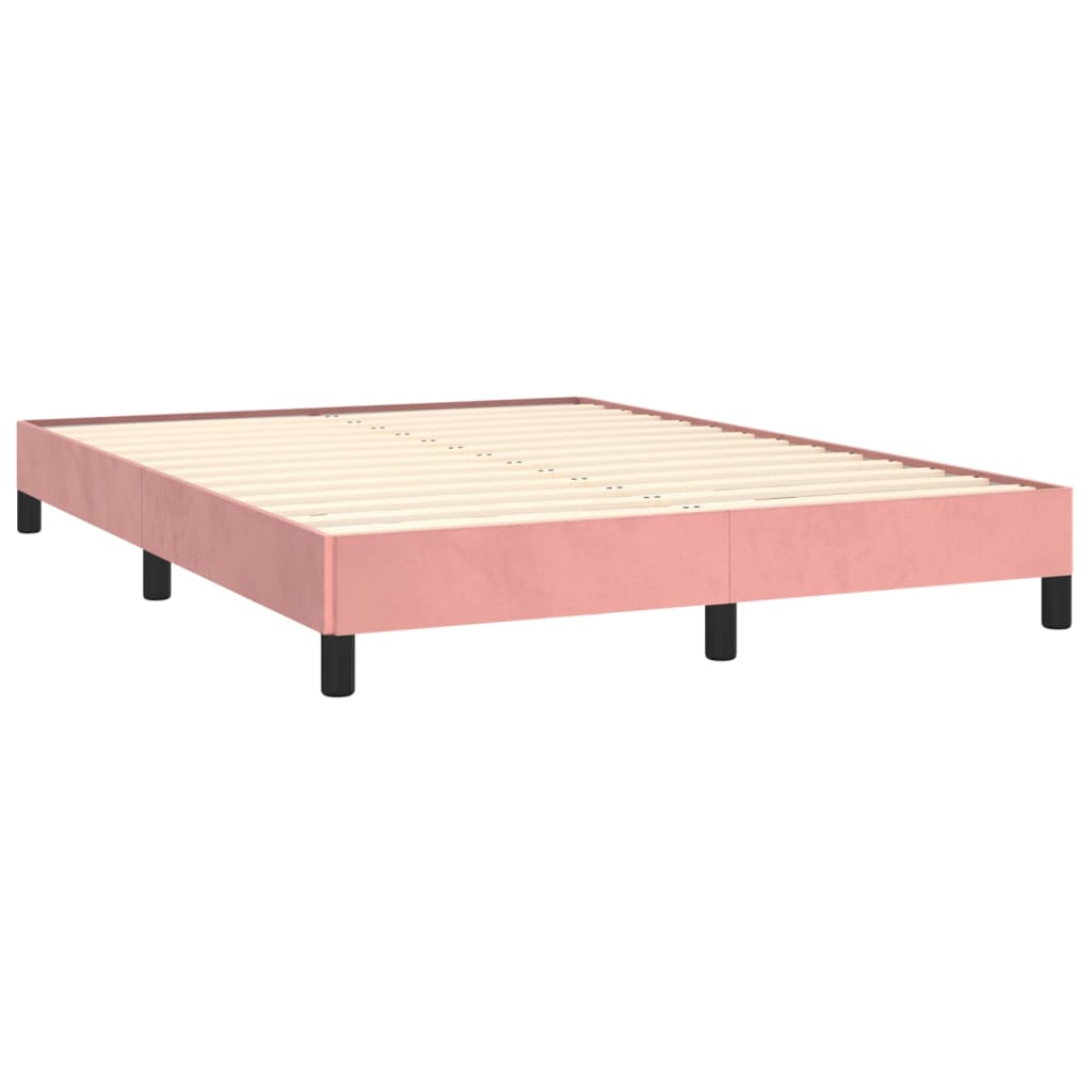 Рамка за легло, розова, 140x190 см, кадифе