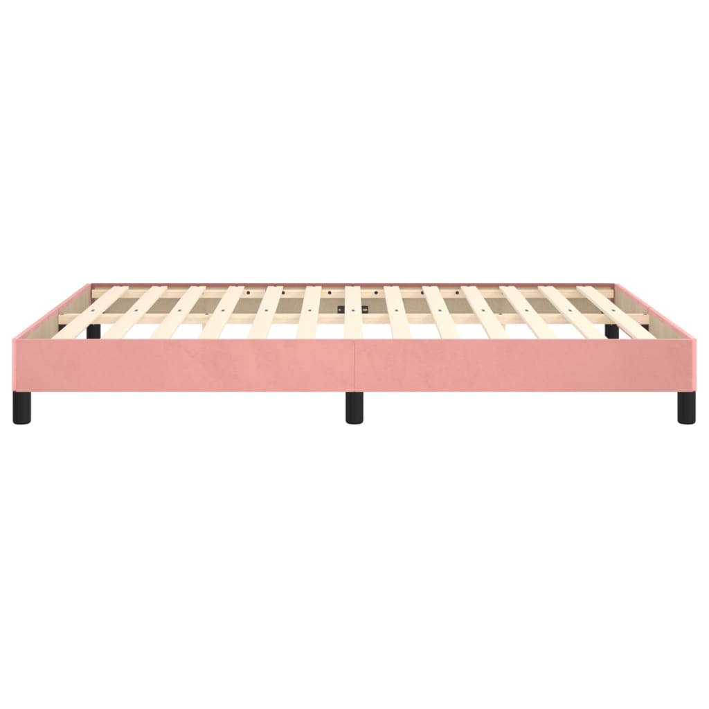 Рамка за легло, розова, 140x190 см, кадифе