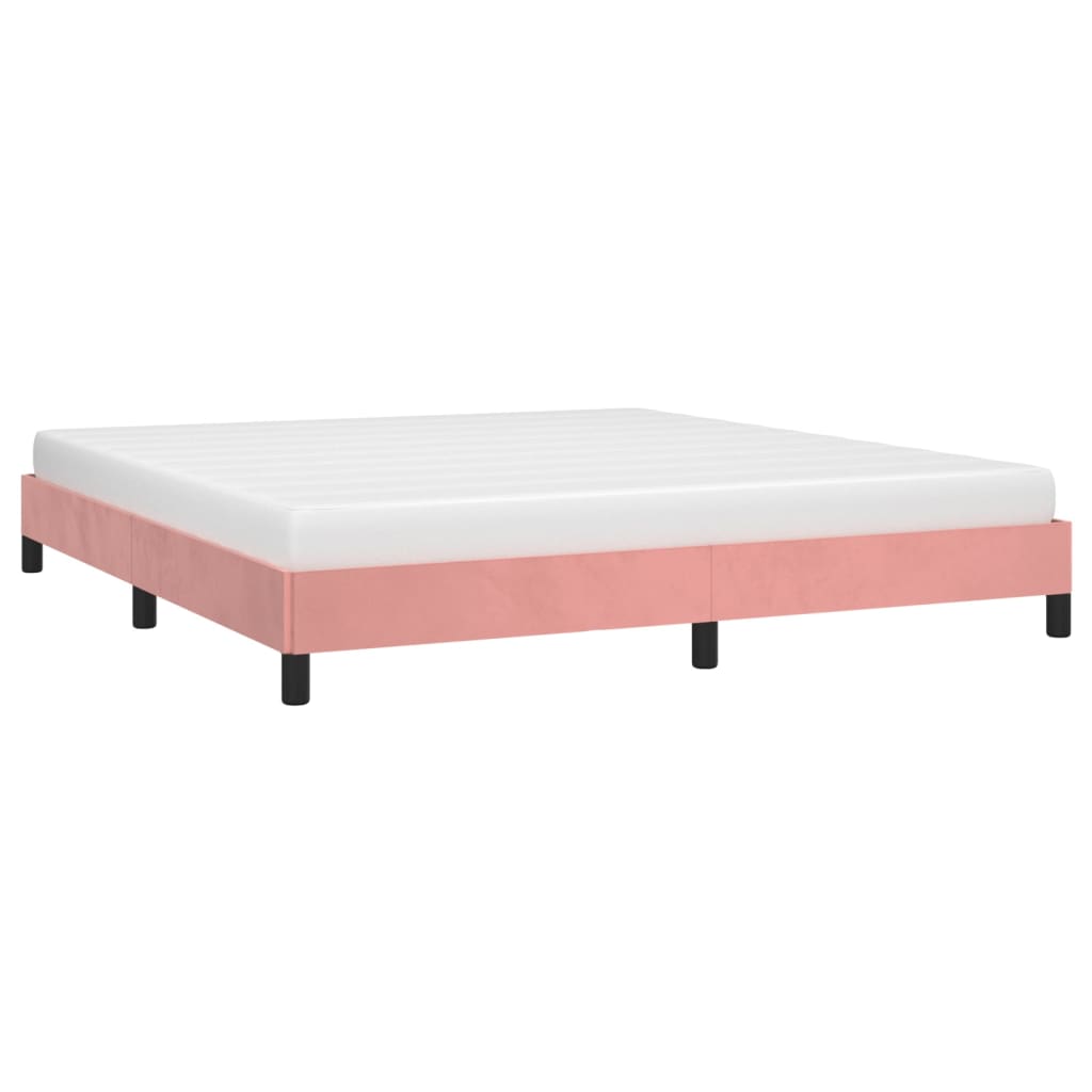 Рамка за легло, розова, 180x200 см, кадифе