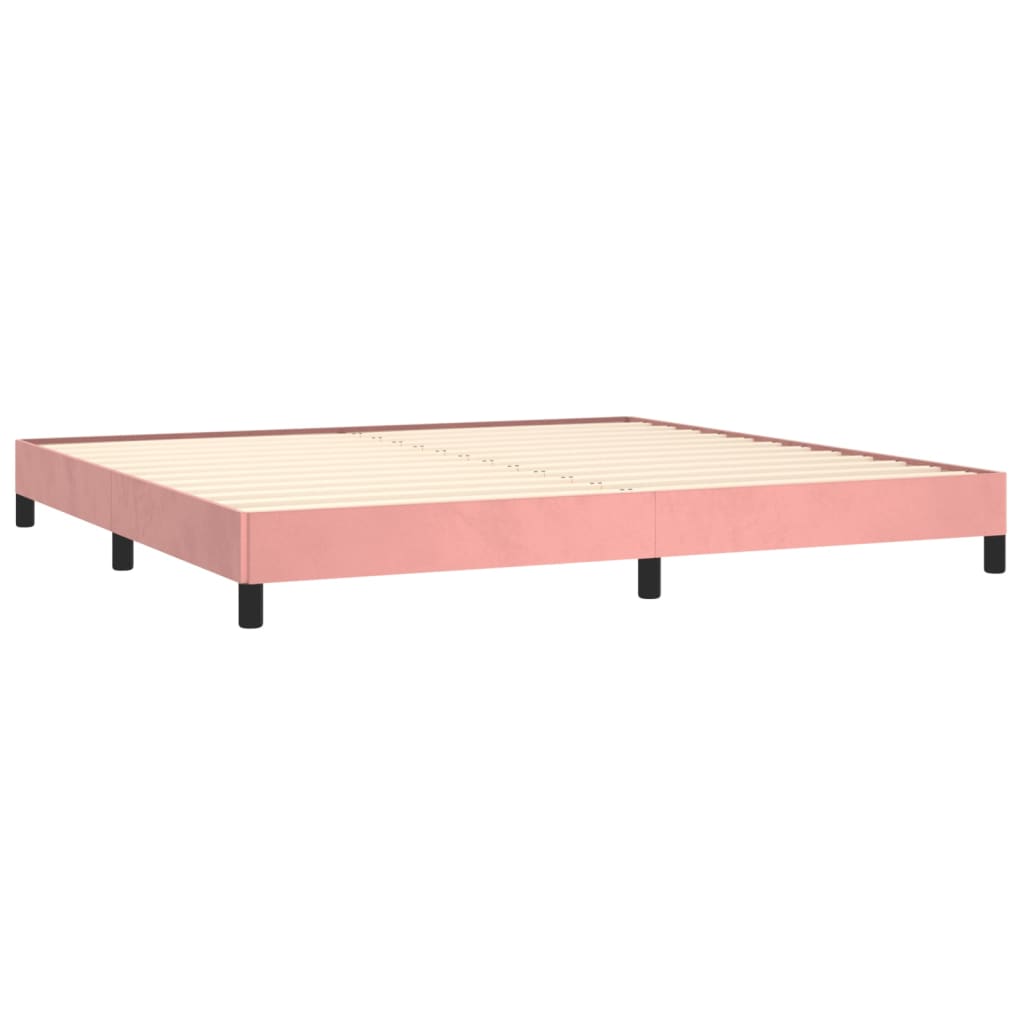 Рамка за легло, розова, 200x200 см, кадифе