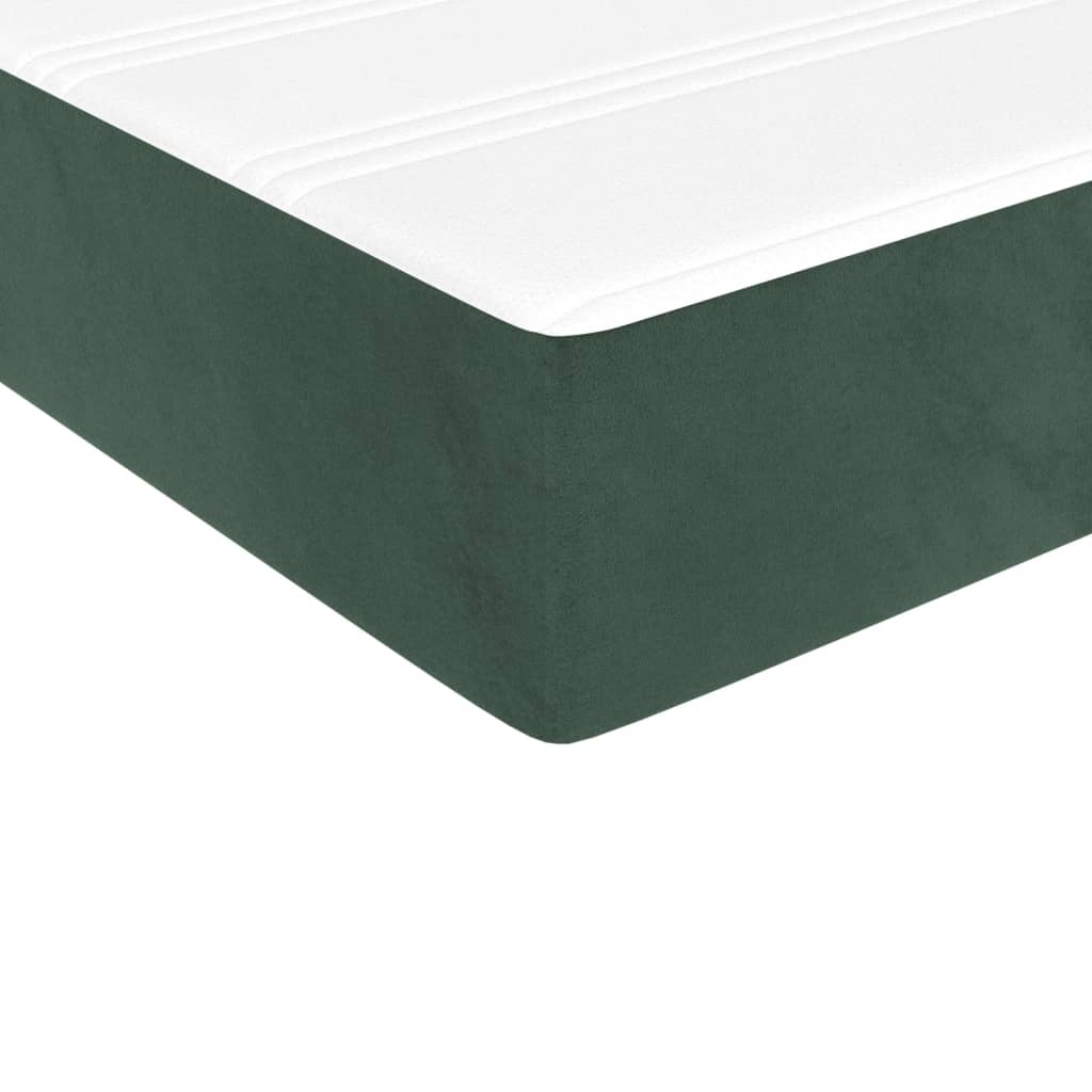 Матрак за легло с покет пружини тъмнозелен 140x200x20 см кадифе