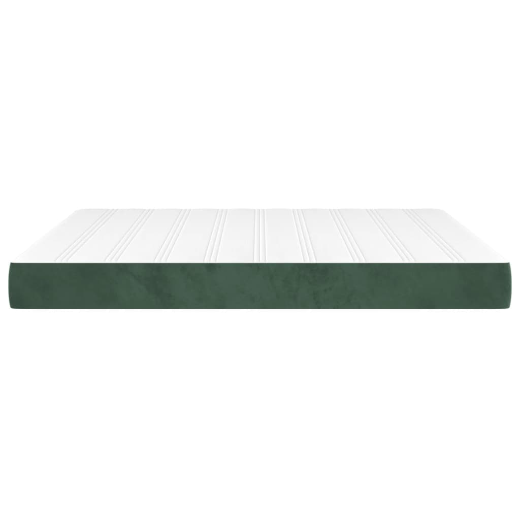 Матрак за легло с покет пружини тъмнозелен 160x200x20 см кадифе