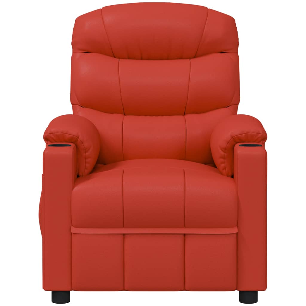 Масажен стол, червен, изкуствена кожа