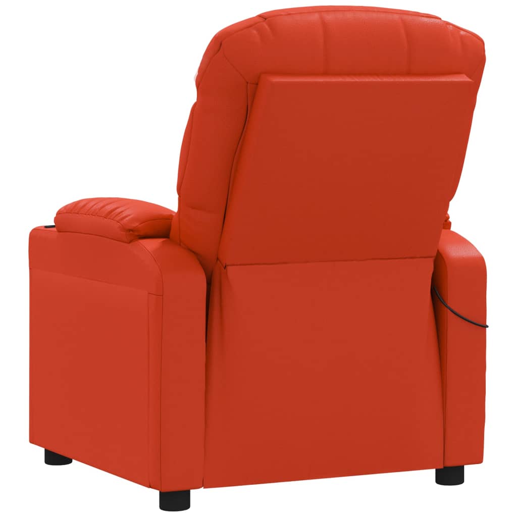 Масажен стол, червен, изкуствена кожа