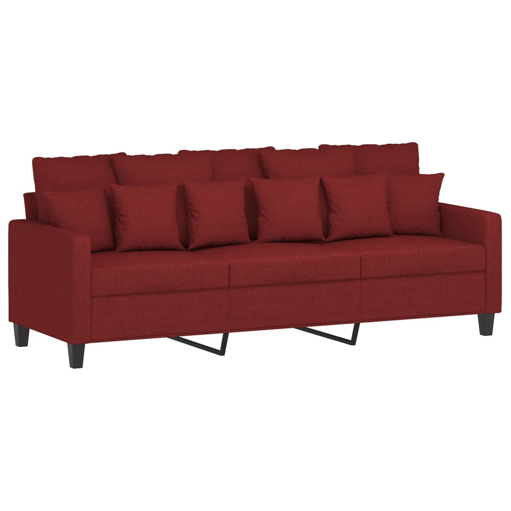 3-местен диван, Виненочервен, 180 см, плат