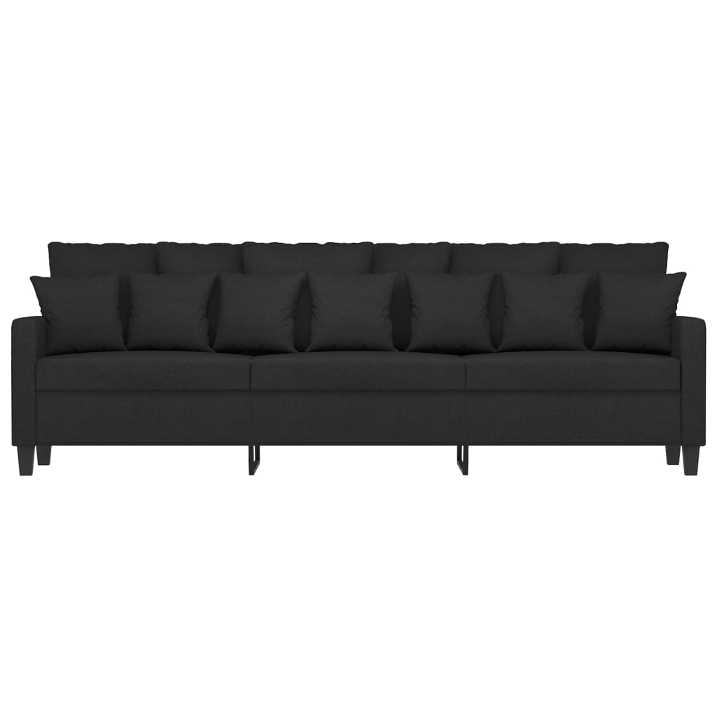 3-местен диван, Черен, 210 см, плат