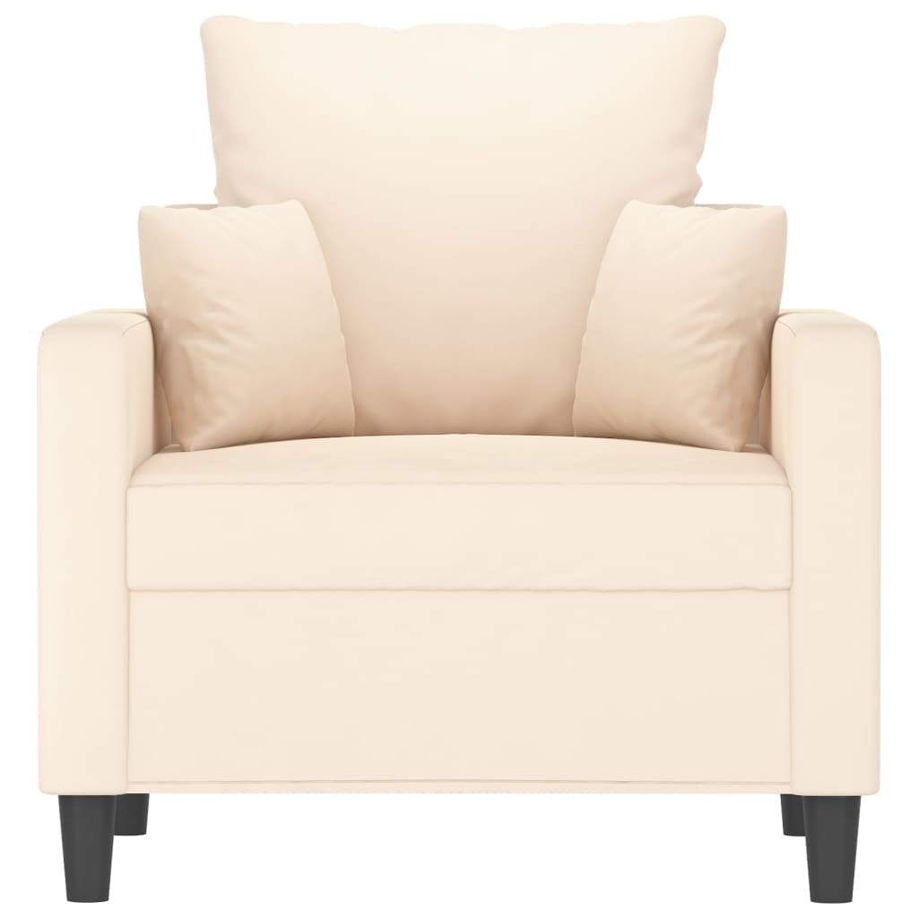 Кресло, кремаво, 60 см, кадифе