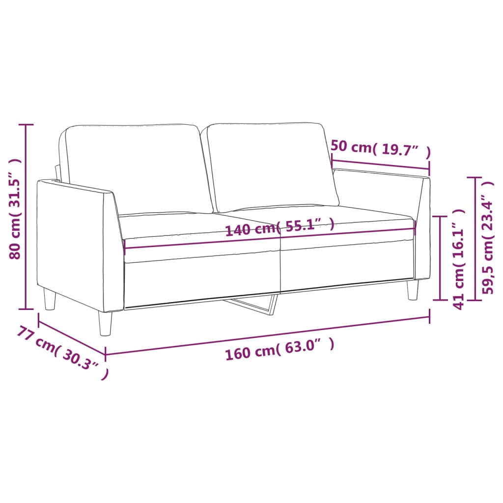 2-местен диван, кафяво , 140 см, изкуствена кожа