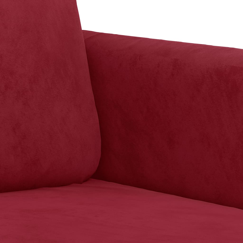 2-местен диван, виненочервен, 120 см, кадифе
