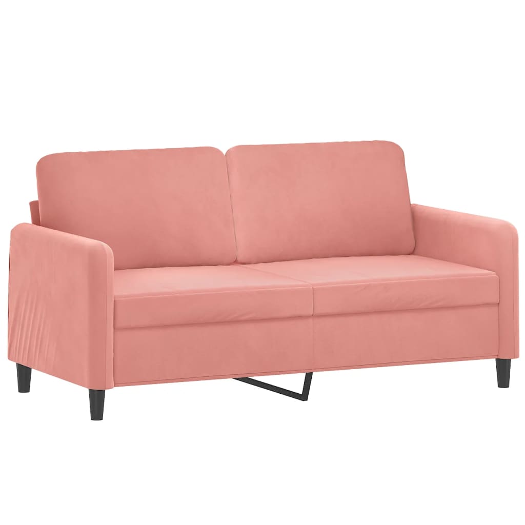 2-местен диван, розов, 140 см, кадифе