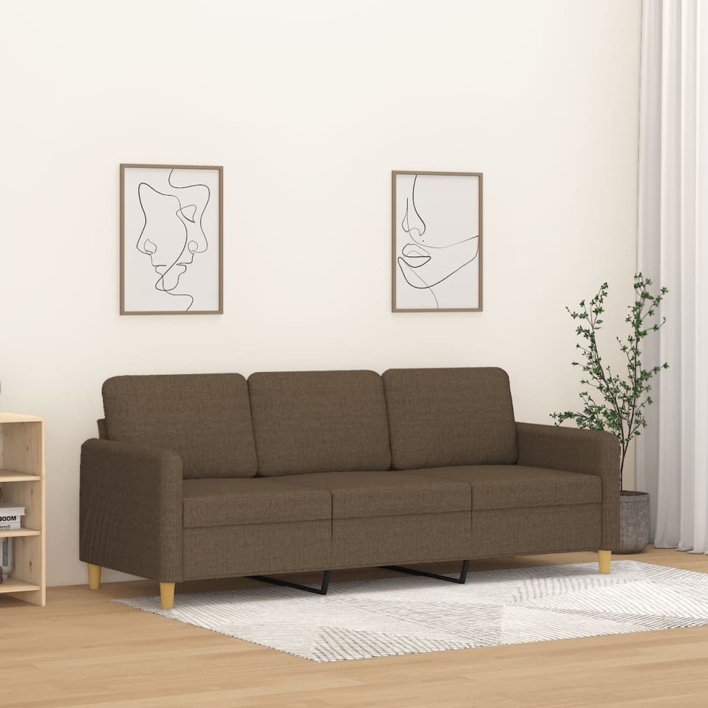 3-местен диван, Кафяв, 180 см, плат