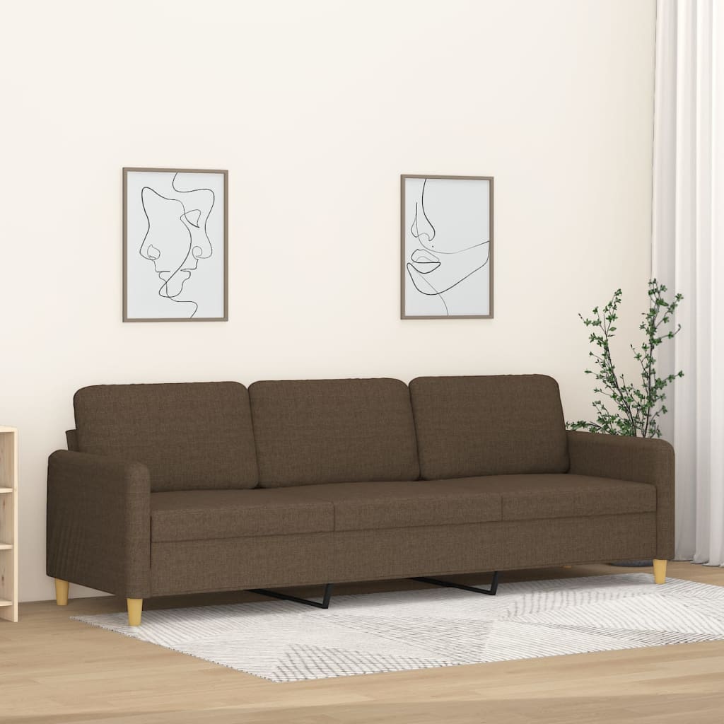 3-местен диван, Кафяв, 210 см, плат