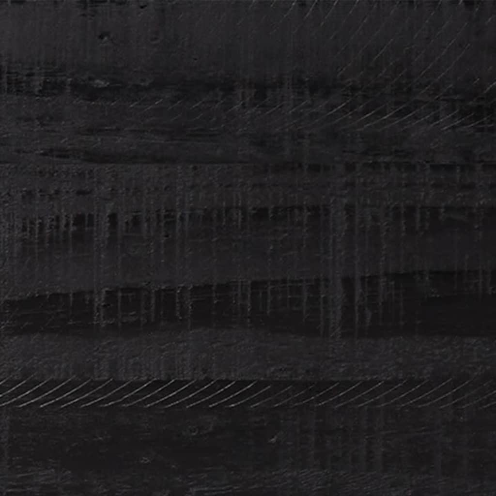 Сайдборд, черен, 75x35x70 см, борова дървесина масив