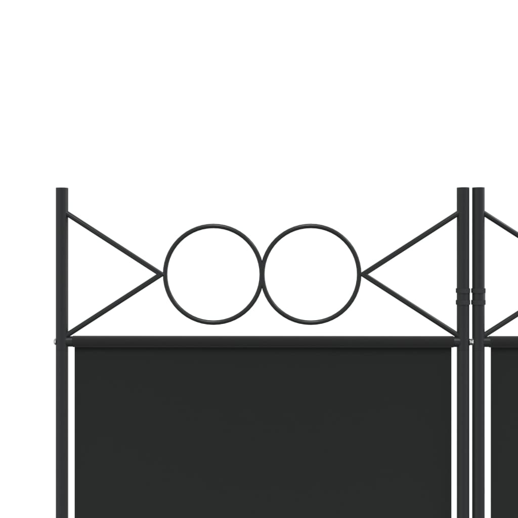Параван за стая, 4 панела, черен, 160x220 см, плат
