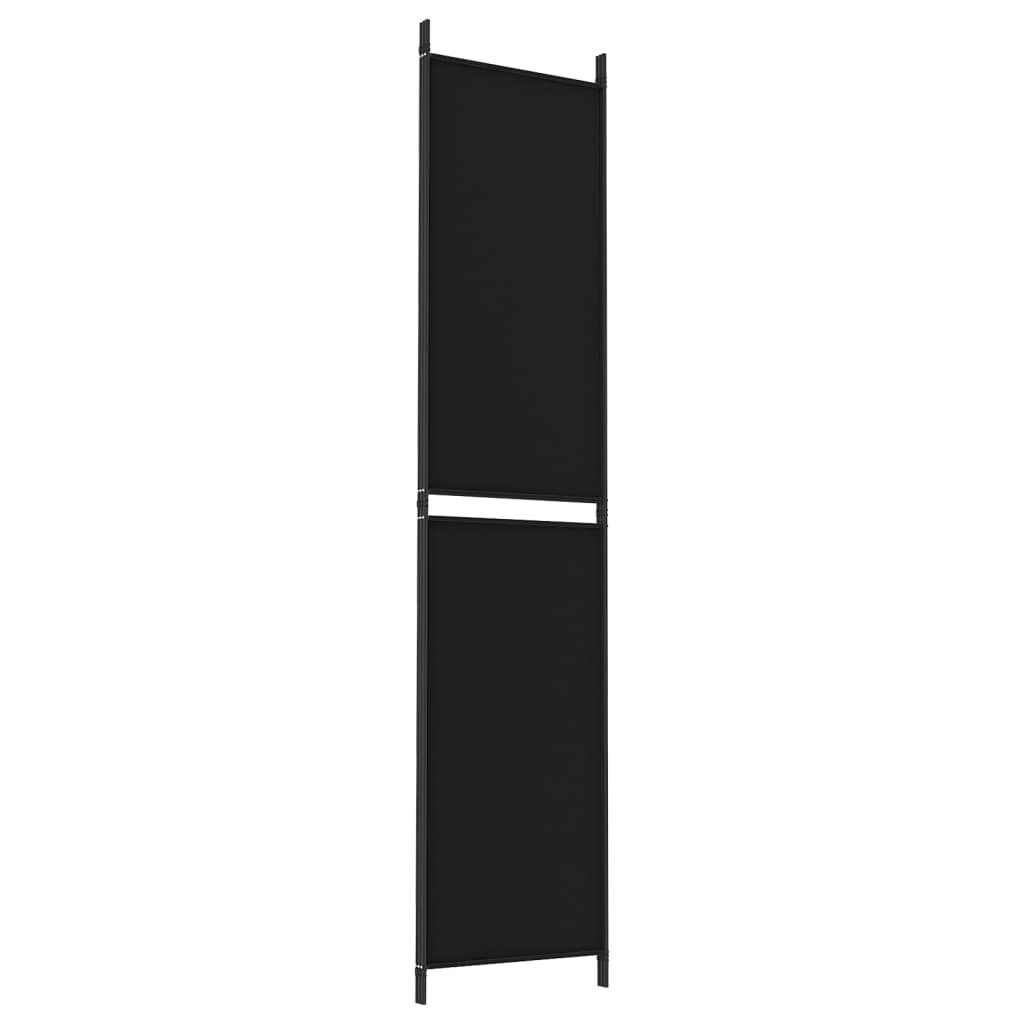 Параван за стая, 3 панела, черен, 150x220 см, плат