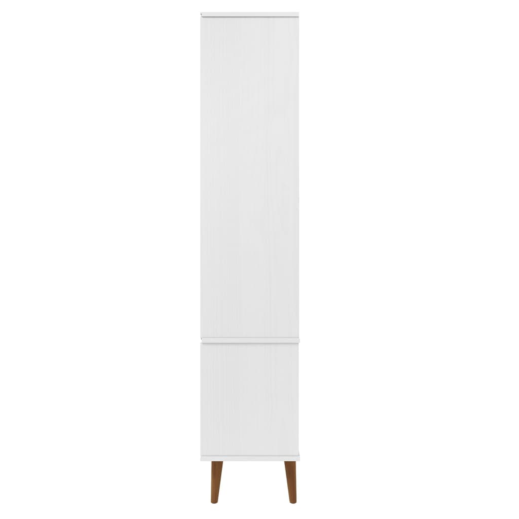 Шкаф витрина MOLDE, бял, 90x35x175 см, бор масив