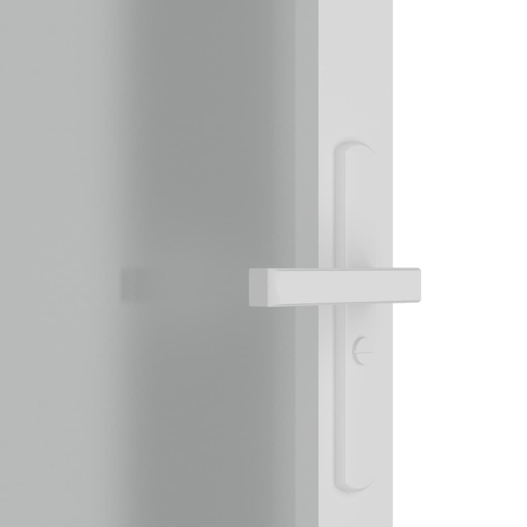 Интериорна врата 76x201,5 см бял мат ESG стъкло и алуминий