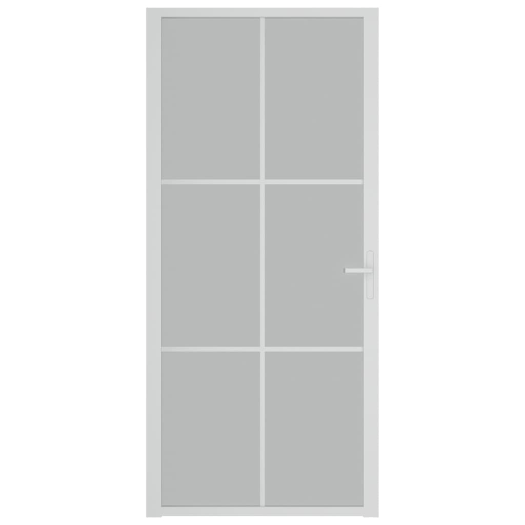 Интериорна врата 93x201,5 см бял мат стъкло и алуминий