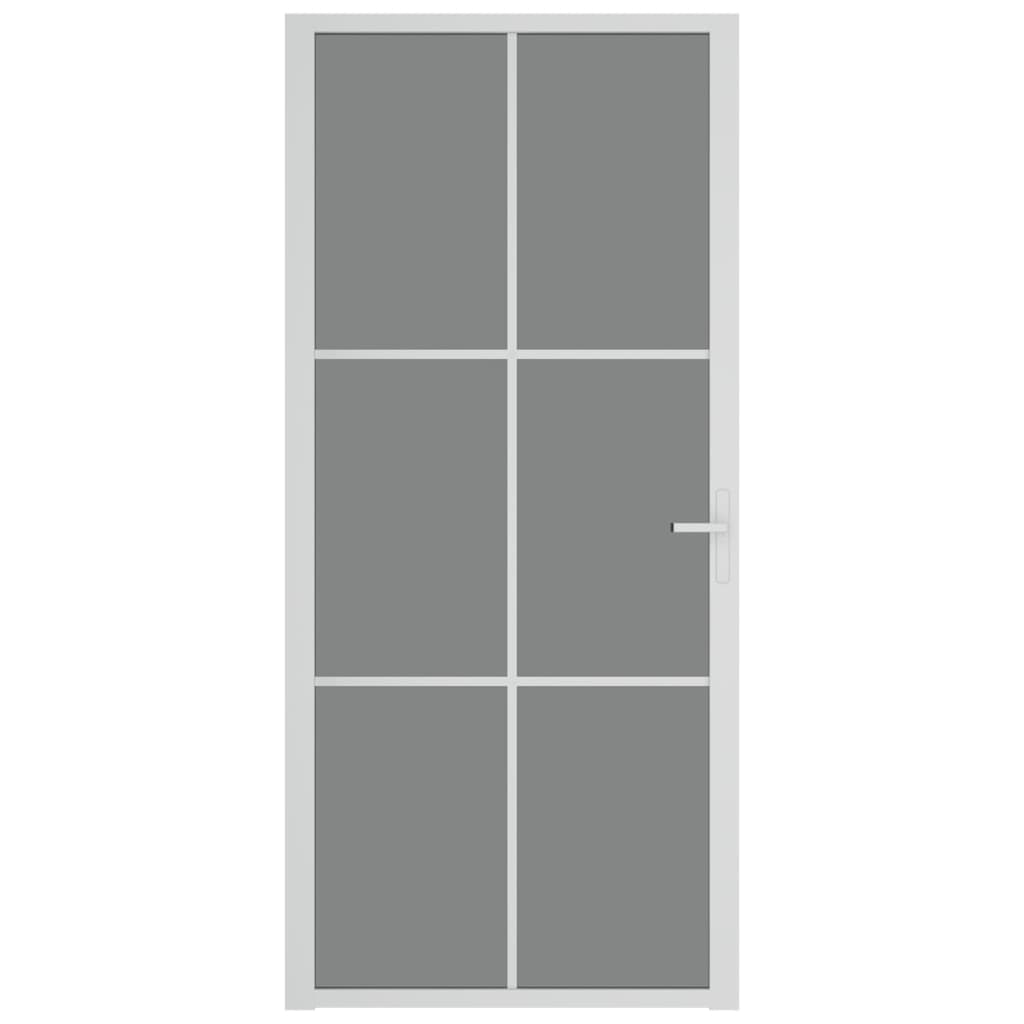 Интериорна врата 93x201,5 см бяла ESG стъкло и алуминий